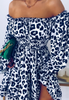 One Shoulder Leopard Print Long Sleeve Dress