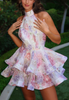 Women'S Sweet Backless Printed Sleeveless Dress
