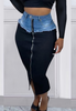 Women'S Casual Fashion Denim Split Skirt