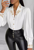 Women'S Temperament Long Sleeve White Embroidered Top