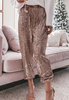 Rose Gold Casual Sequin Pants