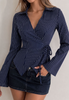 V-Neck Striped Sleeve Long Sleeved Shirt