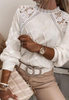 Round Neck Lace Temperament Slim Knit Sweater