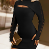 Lace Splicing Tight Long Sleeve Dress