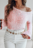 Fashion Pink Long Sleeve Sweater