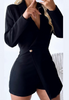 V-Neck Black Casual Long Sleeved Jumpsuit