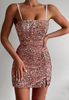 Sling Women'S Sleeveless Sequins Mini Dress