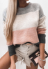 Solid Color Fashion Knitted Contrasting Sweater