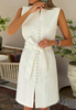 Temperament White Sleeveless Slim Dress