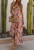 V-Neck Floral Sexy Lace Sling Split Sleeveless Dress