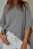 Solid Color Women'S Bat Sleeve Knitted Tops