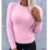 Long Sleeved Temperament Solid Color Sweater