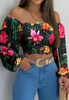 Women'S Printed One Shoulder Long Sleeve Top