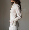 Women'S Splicing White Zipper Long Sleeved Top
