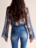 Fashion Long Sleeves Flower Printed Shirt Top