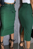 Green High Waisted Casual Tight Half Skirt