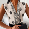 Sexy V-Neck Printed Sleeveless Top