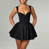 Women'S Lace Splicing Strap Slim Backless Dress