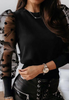 Temperament Women'S Black Mesh Knitted Top
