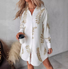 Women'S Fashion Embroidered Leaf Casual Dress