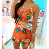 V-Neck Sling Sleeveless Printed Dress