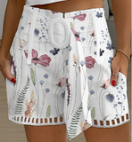 Temperament Elegant Loose Fitting Floral Shorts