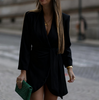 Women'S Long Sleeved Solid Color Fashion Dress
