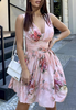 Elegant Women'S Pink Floral Sleeveless Dress