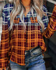 Elegant Temperament Plaid Printed Long Sleeved Shirt