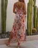 V-Neck Floral Sexy Lace Sling Split Sleeveless Dress