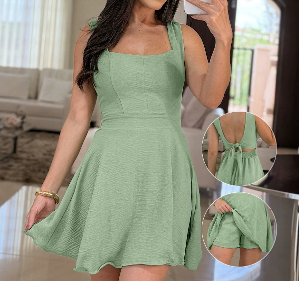 Solid Color Sleeveless Sling Backless Jumpsuit