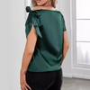 Solid Color Green Elegant Shirt Tops