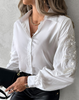 Solid Color Women'S Sweet Embroidered Top