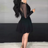 Women'S Black Lace Long Sleeve Dress