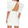 Vintage White V-Neck High Waisted Backless Temperament Dress