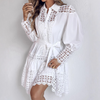 Lace Women Splicing Long Sleeve Dress