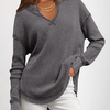 Women'S V-Neck Long Sleeved Casual Top