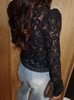 Fashion Elegant Lace Slim Design Shirt