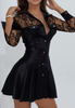 Elegant Lace Splicing Long Sleeved Dress