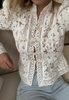 Fashion Elegant Lace Slim Design Shirt