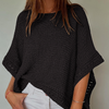 Solid Color Women'S Bat Sleeve Knitted Tops