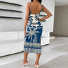 Sexy Sling Printed Tight Fitting Sleeveless Dress
