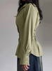 Temperament Cardigan Green Long Sleeved Shirt