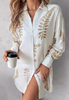 Women'S Fashion Embroidered Leaf Casual Dress