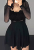 Women'S Black Lace Long Sleeve Dress