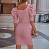 Long Sleeved Temperament Pink Dress