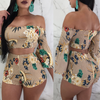 Sexy Printed One Shoulder Two-Piece Set
