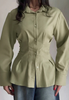 Temperament Cardigan Green Long Sleeved Shirt