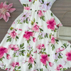 Flower Print Sleeveless Splicing V-Neck Dress