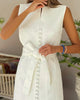 Sweet White Sleeveless Slim Dress